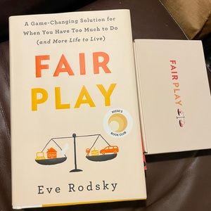 New hardback copy of Fair Play by Eve Rodsky with playing deck